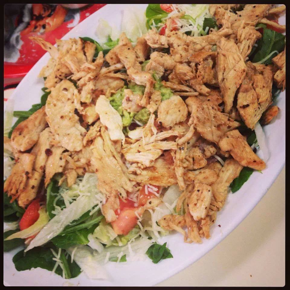 Grilled chicken salad at Lucy Cafe in San Antonio